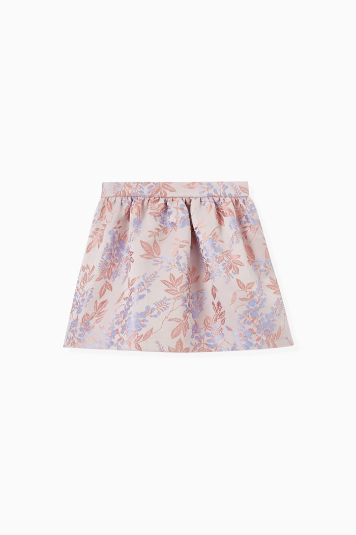 

Gathered Skirt in Jacquard, Purple