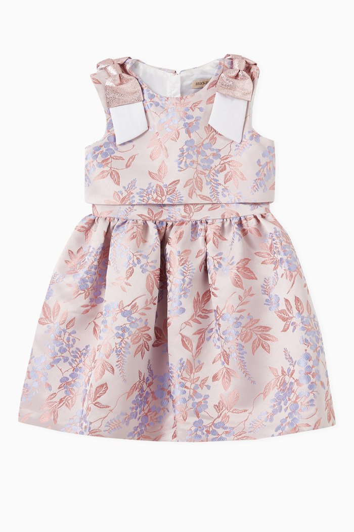 

Tiered Bodice Dress in Jaquard, Purple