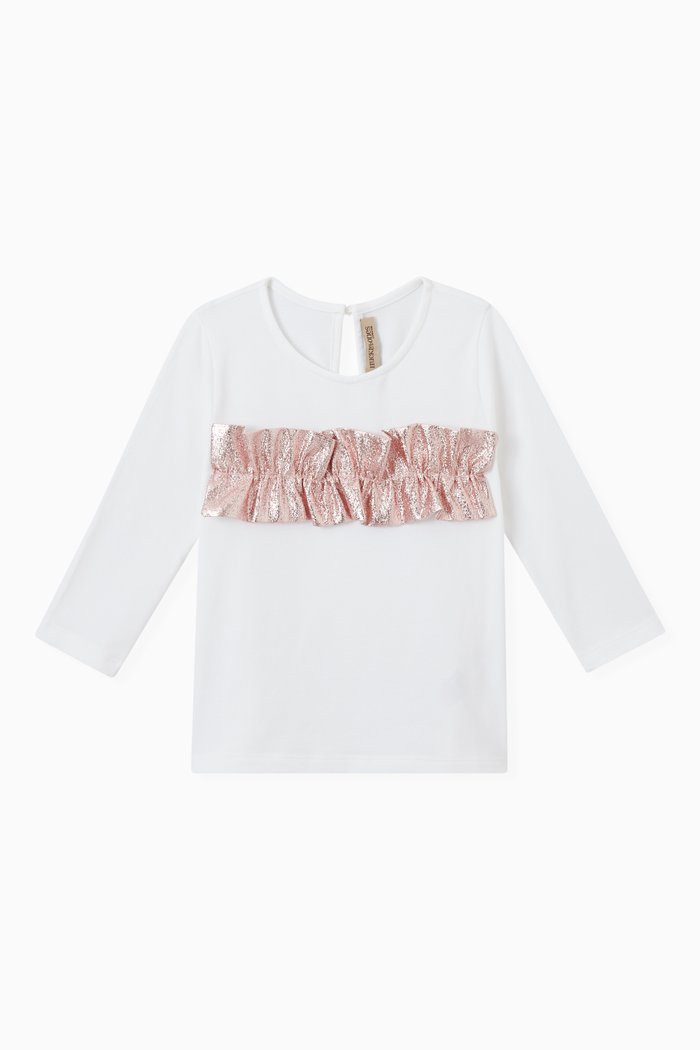 

Ruffle Top in Jersey, White