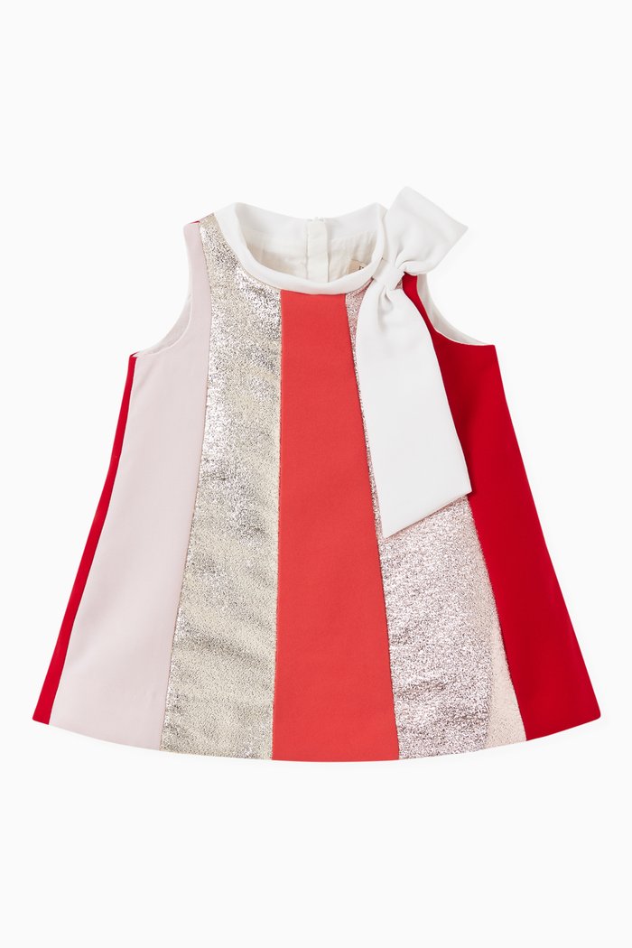 

Rainbow Trapeze Dress with Bloomers in Crepe, Multicolour