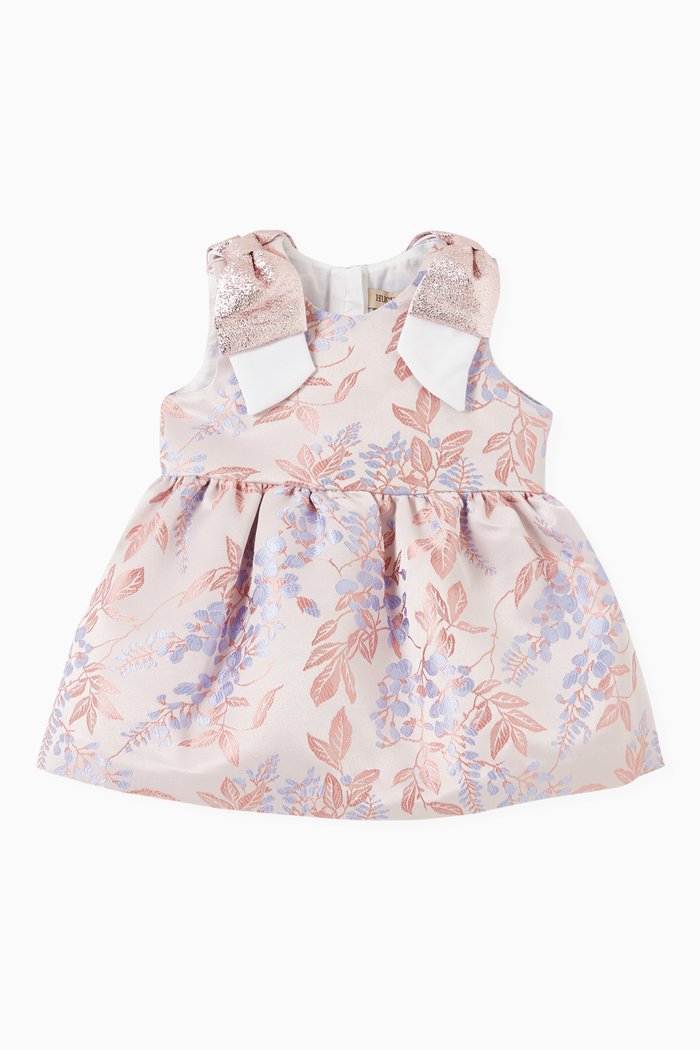 

Wisteria Dress with Bloomers in Floral Jacquard, Purple