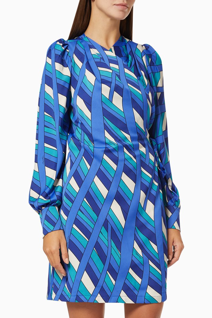 

Error Wrap Dress in Satin, Blue