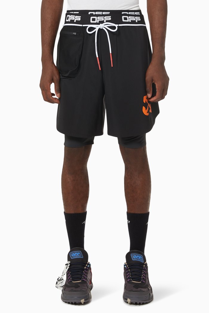 

Active Double Layer Shorts in Technical Jersey, Black