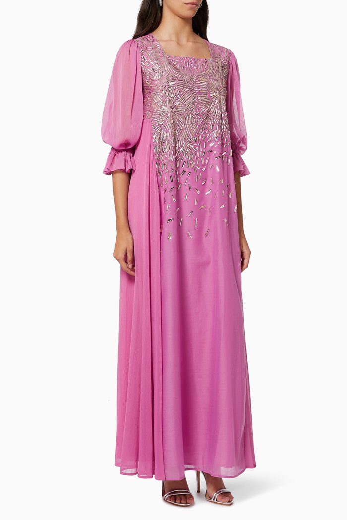 

Madeline Kaftan in Crepe, Purple