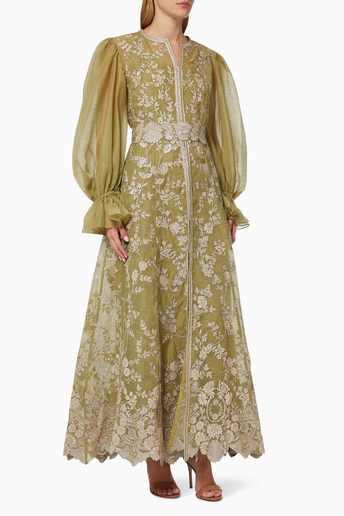 

Aurore Dress in Organza, Green