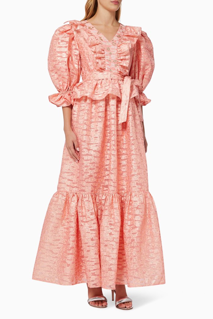 

Nuance Dress in Textured Organza, Pink