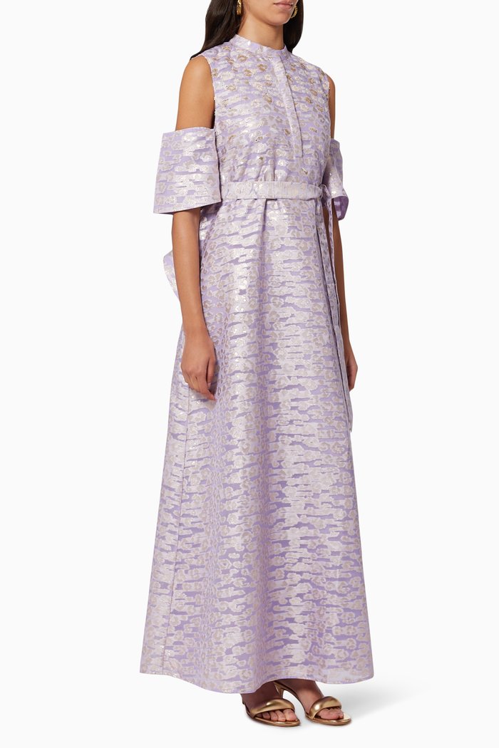 

Cirque Kaftan in Textured Organza, Purple