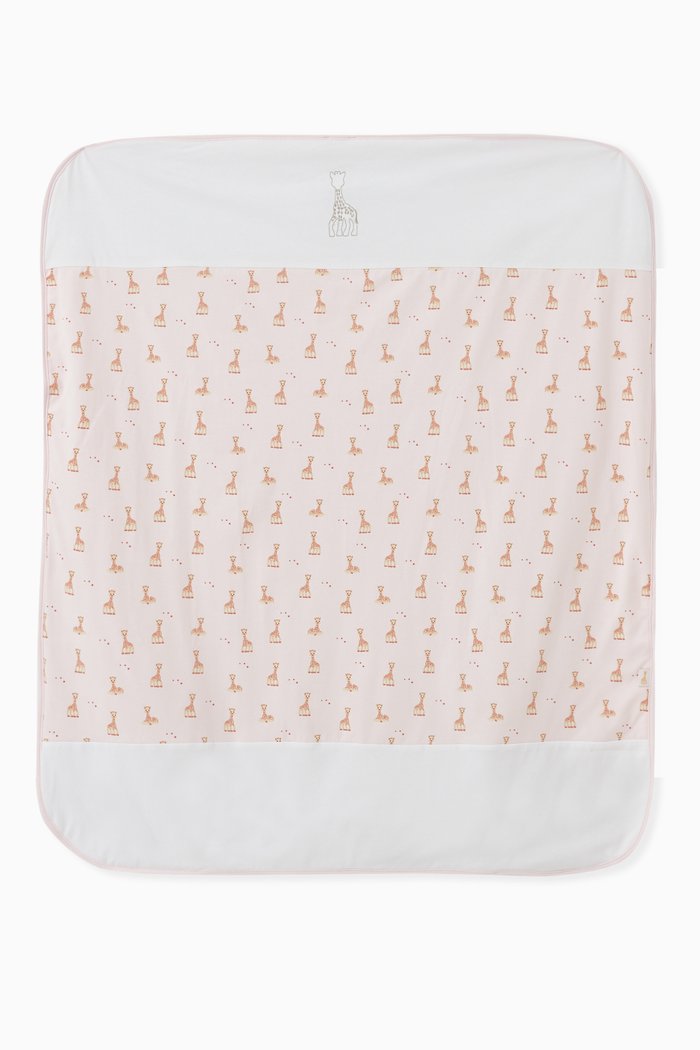 

Giraffe Print Blanket in Cotton, Pink