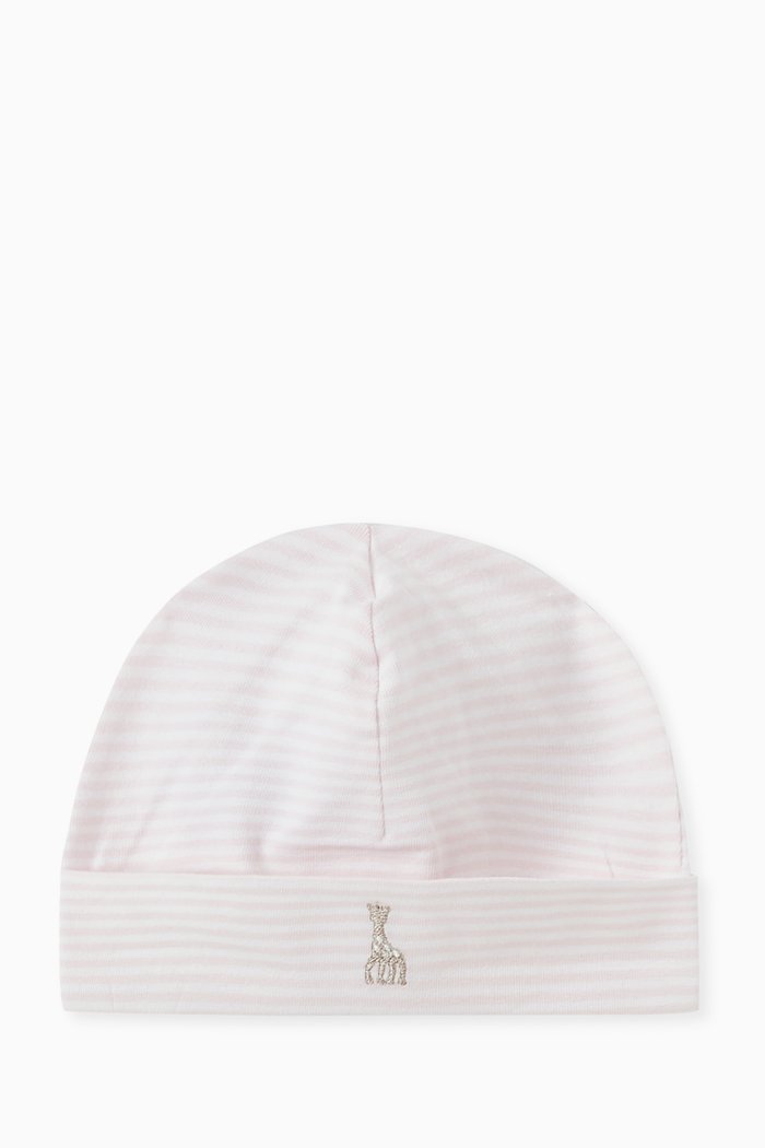 

Stripe Hat in Cotton, Pink