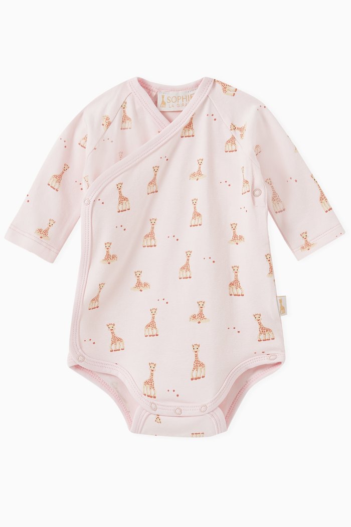 

Giraffe Print Bodysuit in Cotton, Pink