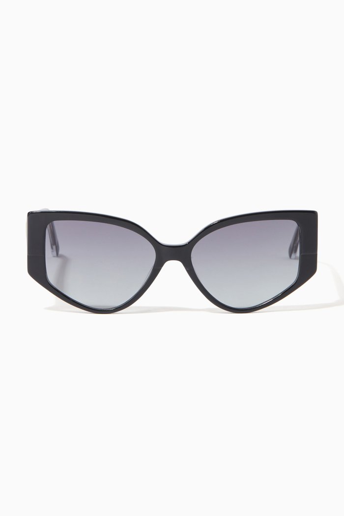 

Petra Cat Eye Sunglasses in Acetate, Black