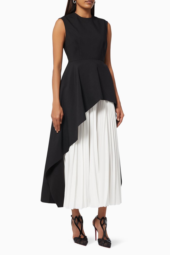 

The Severny Midi Dress in Crepe, Black