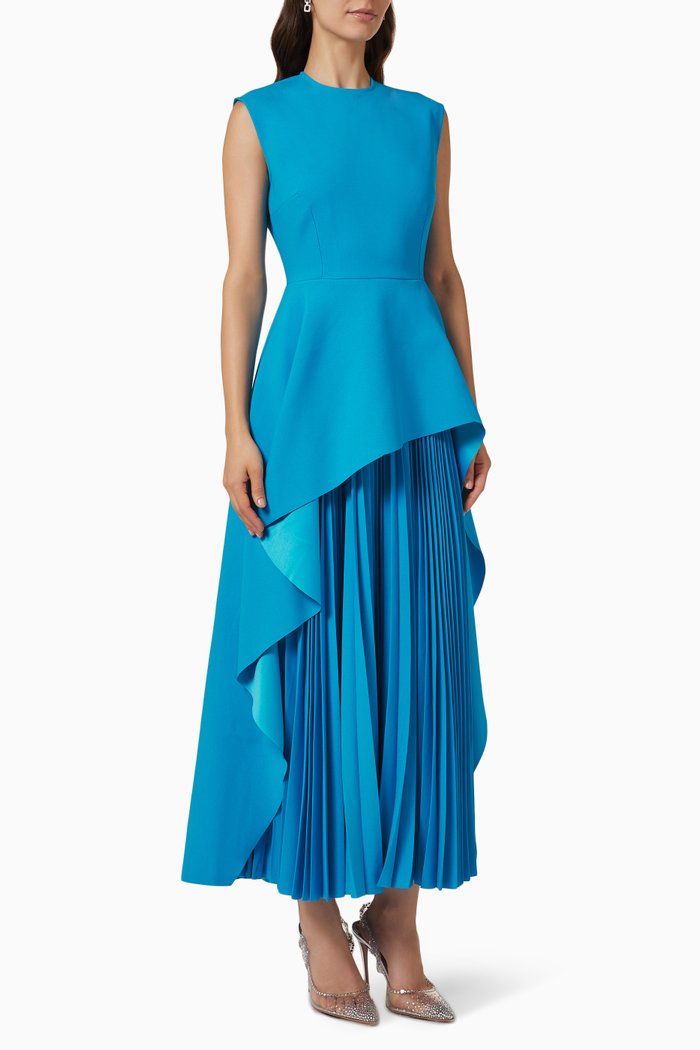 

The Severny Midi Dress in Crepe, Blue