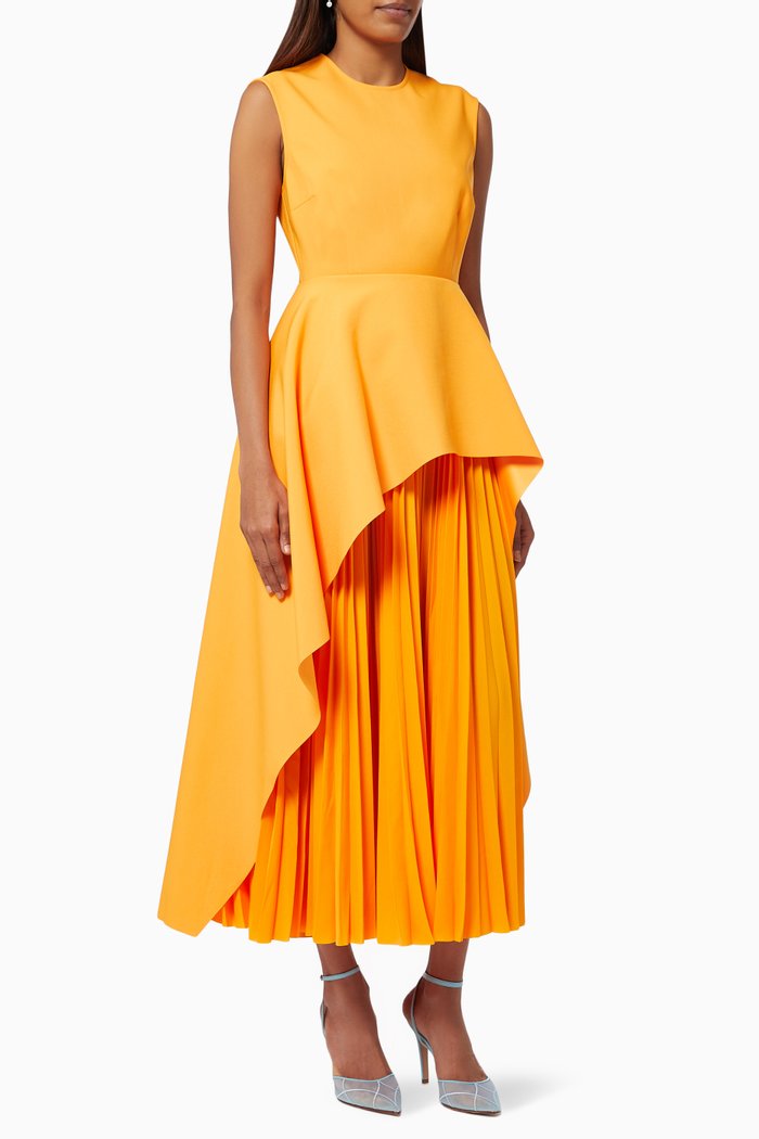

The Severny Midi Dress in Crepe, Orange