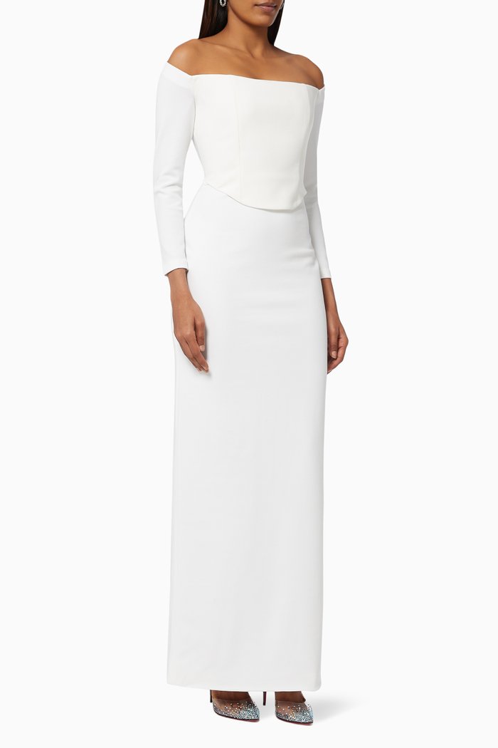 

The Kae Maxi Dress in Crepe, White