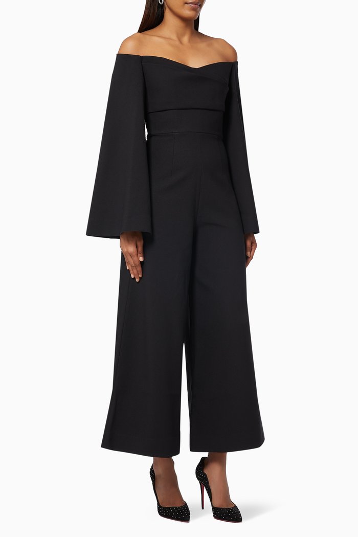 

The Almira Jumpsuit in Crepe, Black