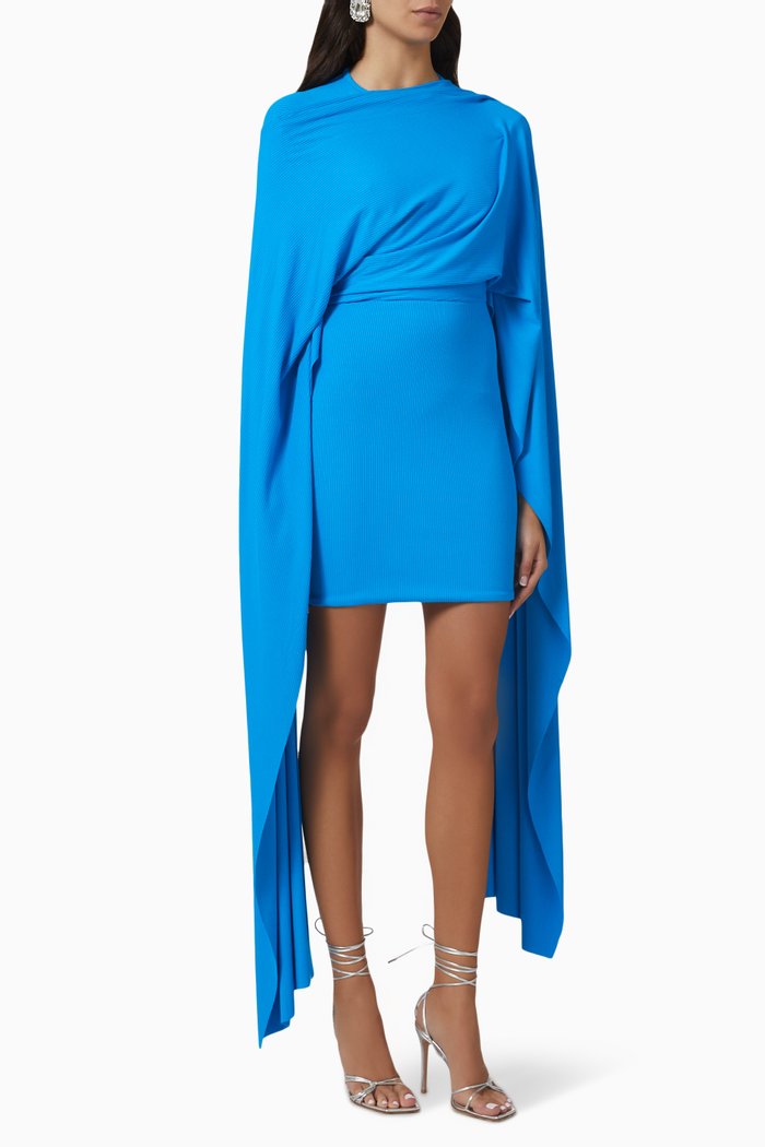 

The Leona Mini Dress in Jersey, Blue