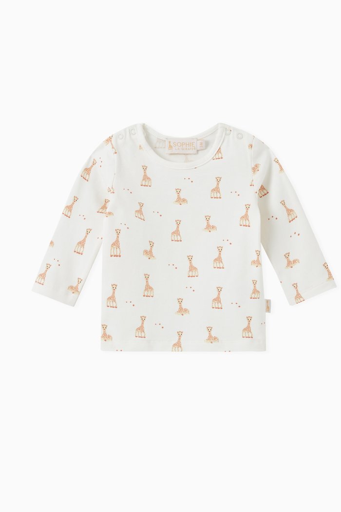 

Giraffe Print T-shirt in Cotton, Neutral