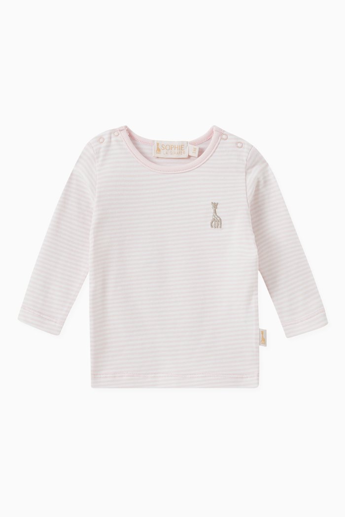

Stripe T-shirt in Cotton, Pink