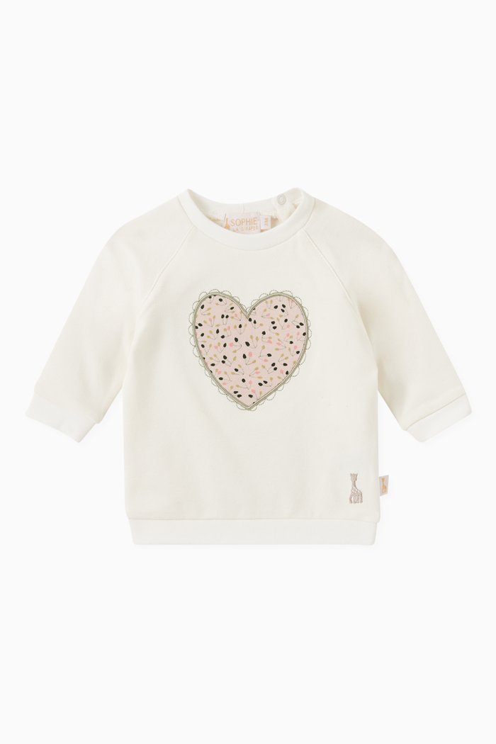 

Heart Sweatshirt in Cotton, Neutral