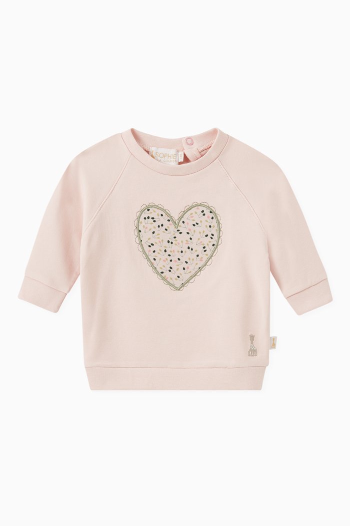 

Heart Sweatshirt in Cotton, Pink