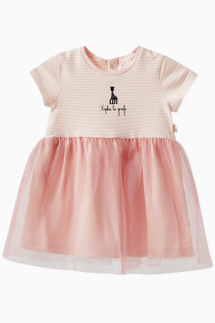 

Stripe Dress in Tulle, Pink