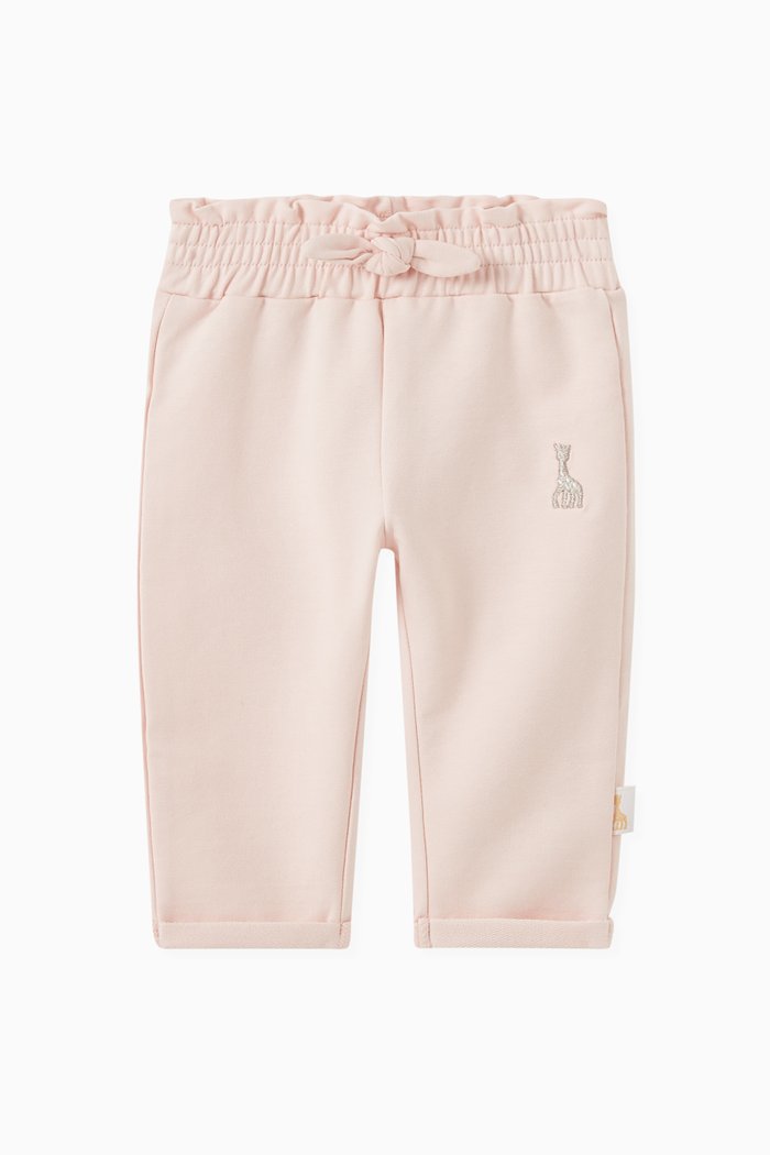 

Freya Embroidered Giraffe Sweatpants in Cotton, Pink