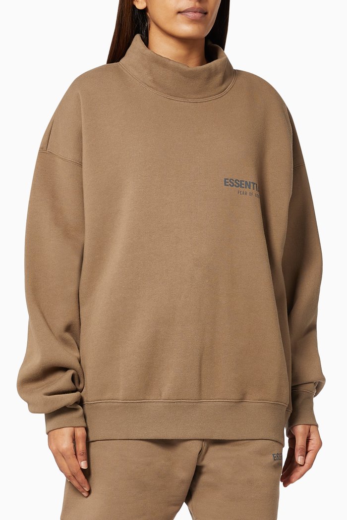 

Mockneck Pullover in Cotton, Grey
