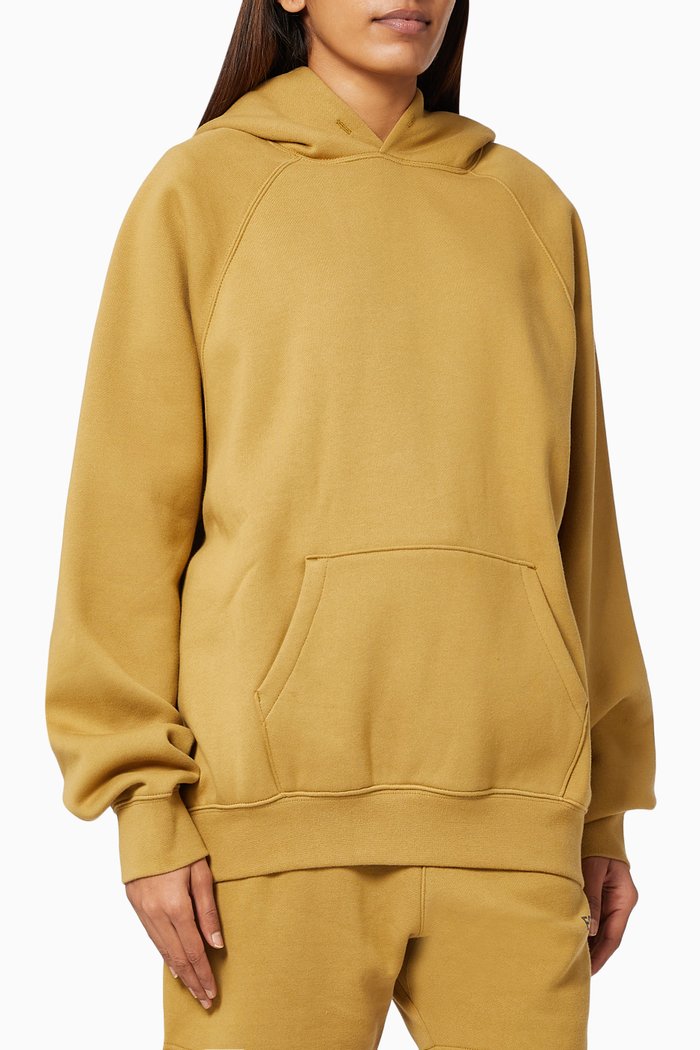 Pullover Hoodie in Cotton, Brown