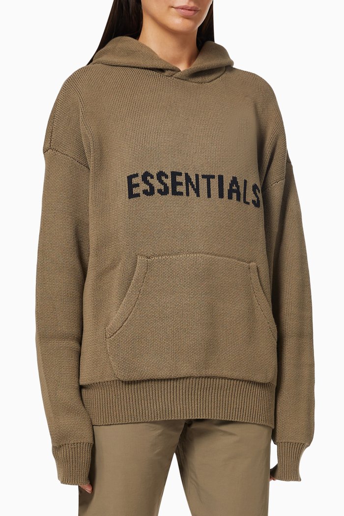 

Knit Hooded Pullover, Grey