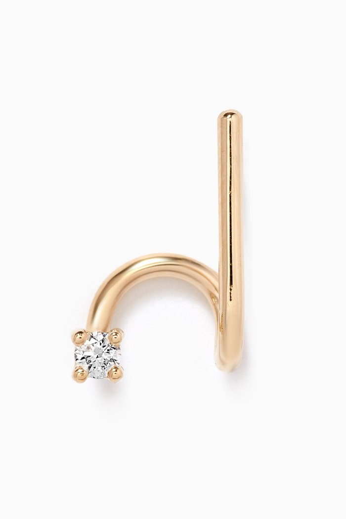 

Diamond Spiral Single Earring in 14kt Yellow Gold, White