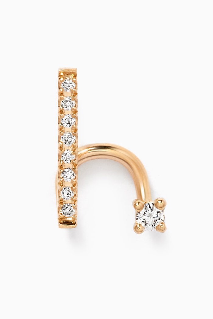 

Diamond Line Spiral Single Earring in 14kt Yellow Gold