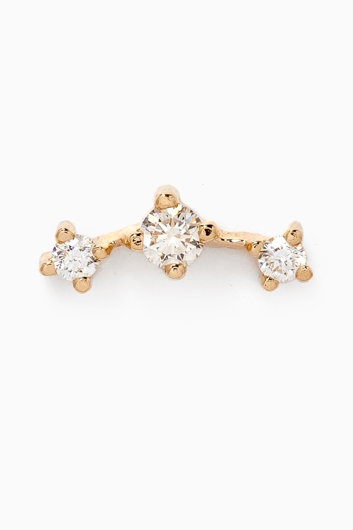 

Trio Diamond Single Stud Earring in 14kt Yellow Gold