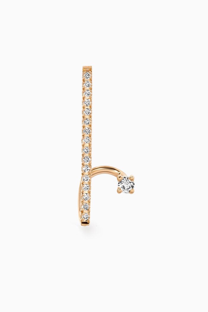 

Vertical Diamond Spiral Single Earring in 14kt Yellow Gold, White