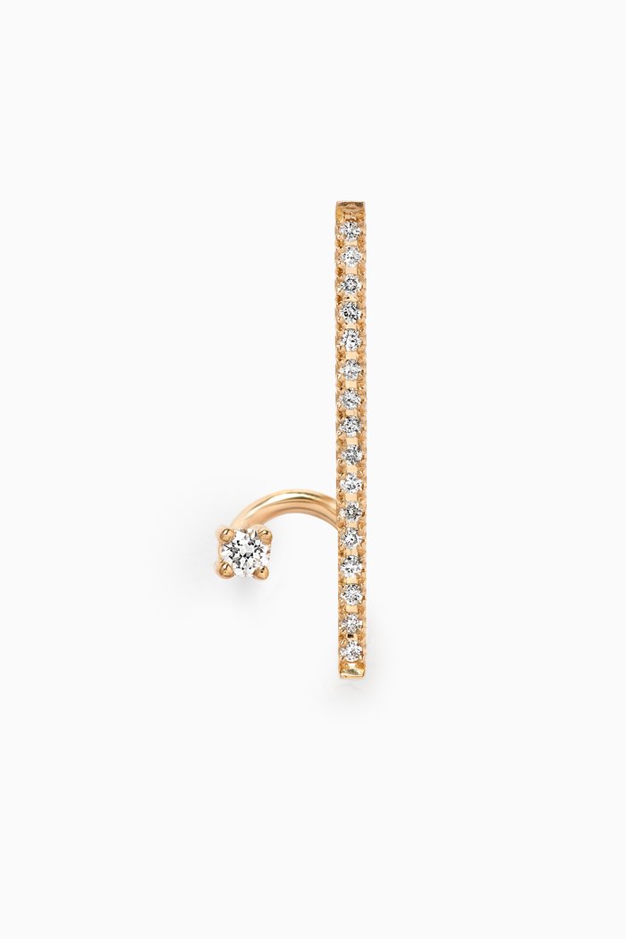 

Vertical Diamond Spiral Single Earring in 14kt Yellow Gold