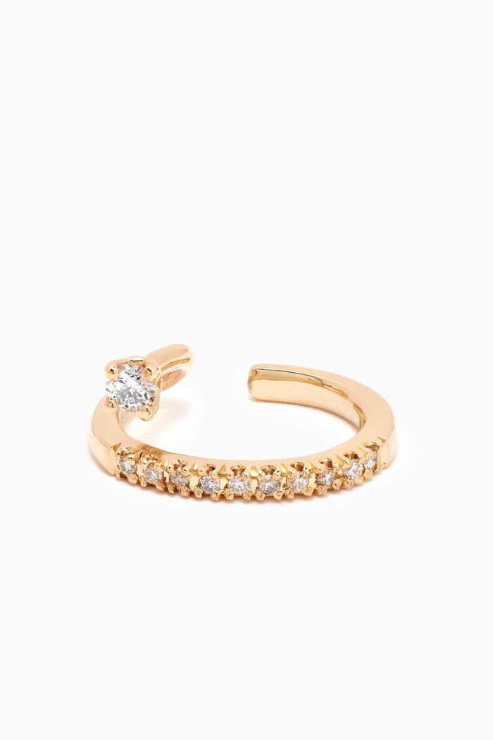 

Floating Diamond Line Single Earcuff in 14kt Yellow Gold