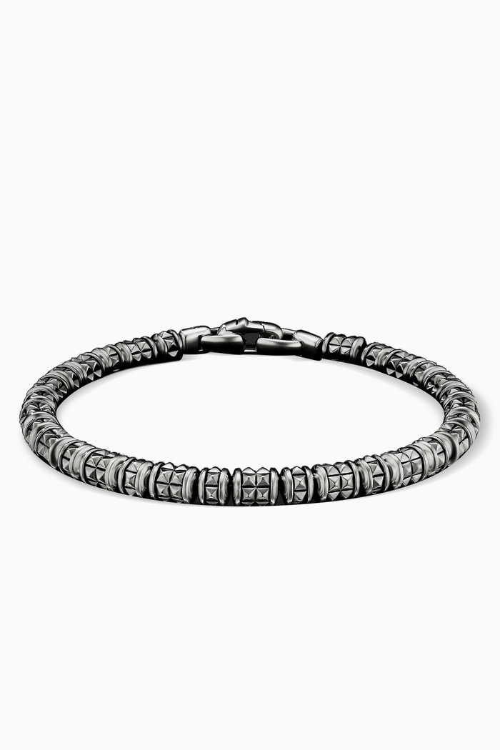 

Pyramid Bead Bracelet in Sterling Silver