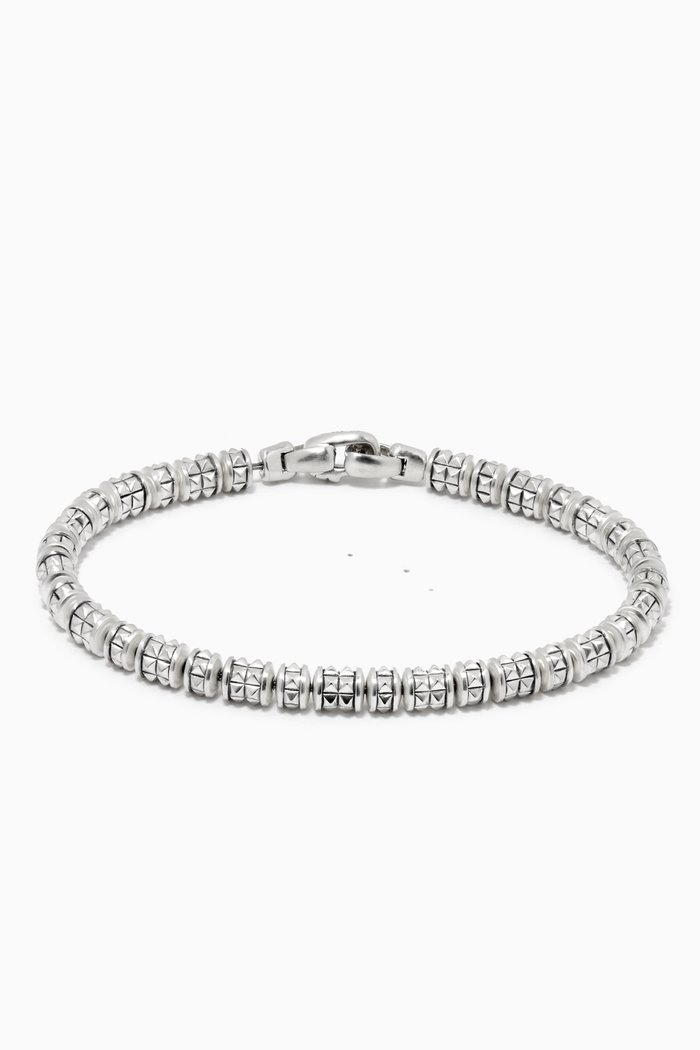 Pyramid Bead Bracelet in Sterling Silver