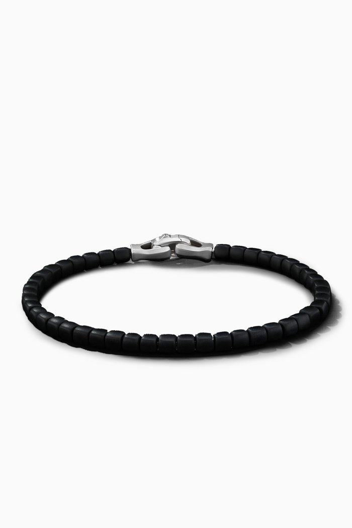 

Spiritual Beads Cushion Bracelet with Black Onyx in Sterling Silver