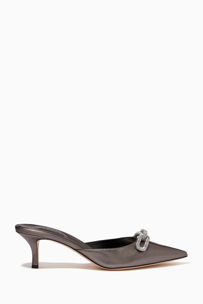 

Catena 50 Mules in Metallic Nappa, Silver