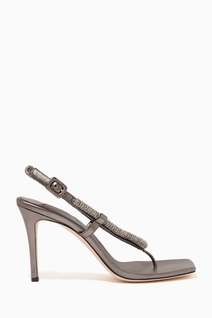 

Iris 95 Sandals in Metallic Nappa, Silver