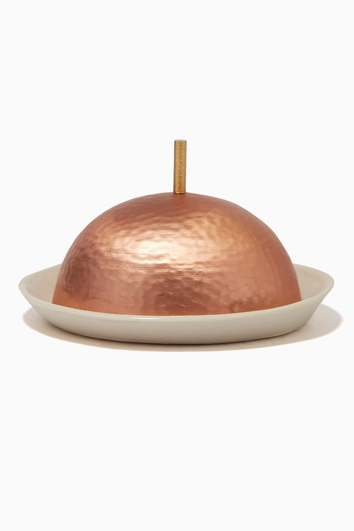 

Dome Serving Plate with Handle, Pink