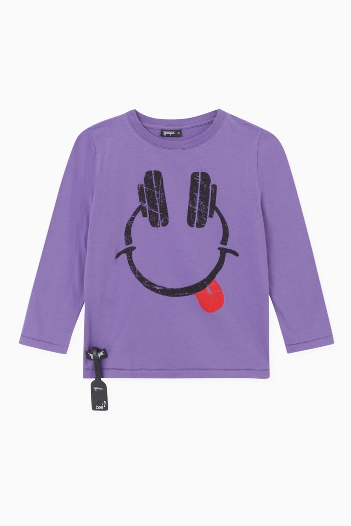 

Headphones T-shirt with Sound Device, in Cotton, Purple