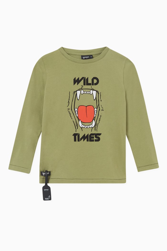 

Wild Times T-shirt with Sound Device, in Cotton, Green