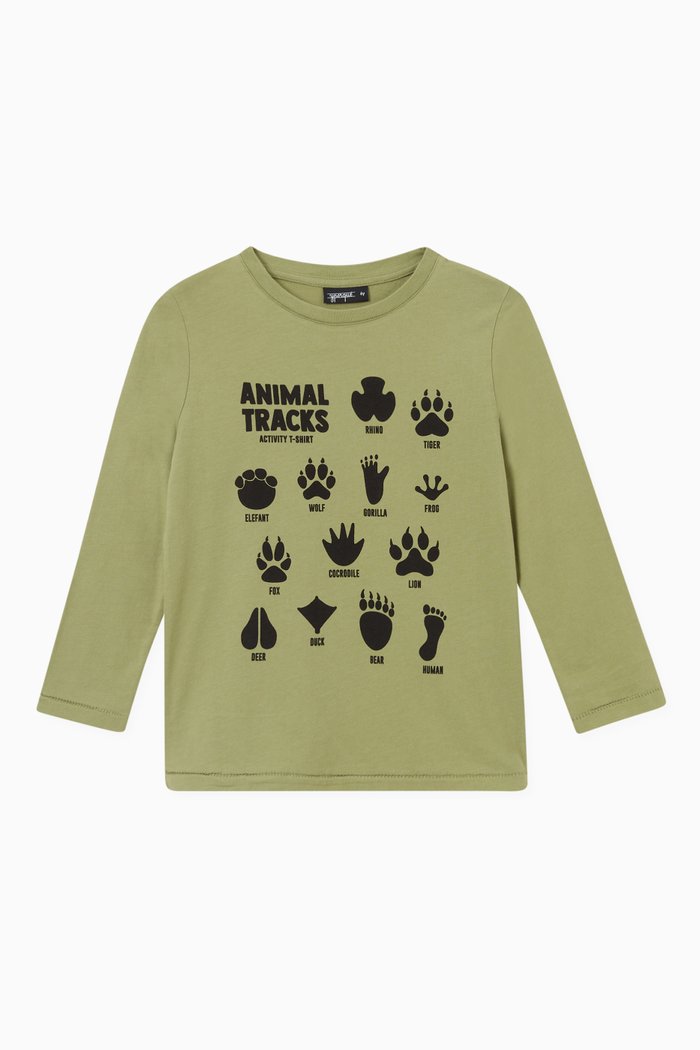 

Animal Tracks T-shirt in Cotton, Green