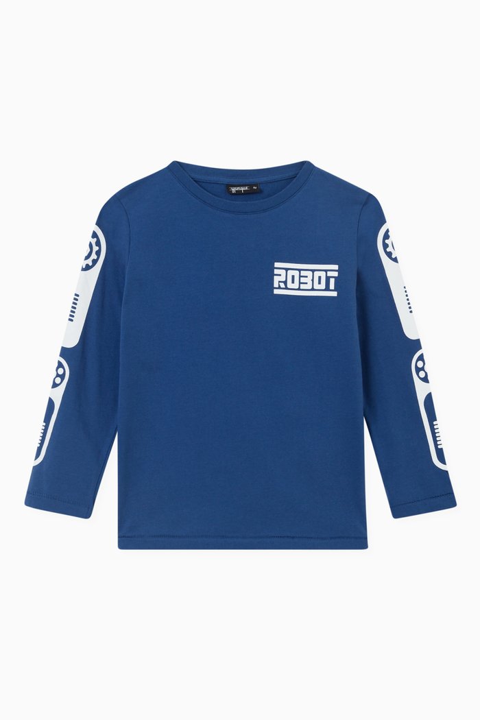 

Robot Play T-shirt in Cotton, Blue