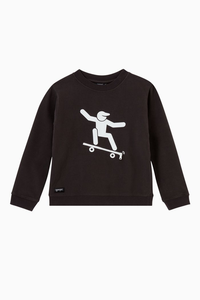 

Zipper Skate Sweatshirt in Cotton, Grey