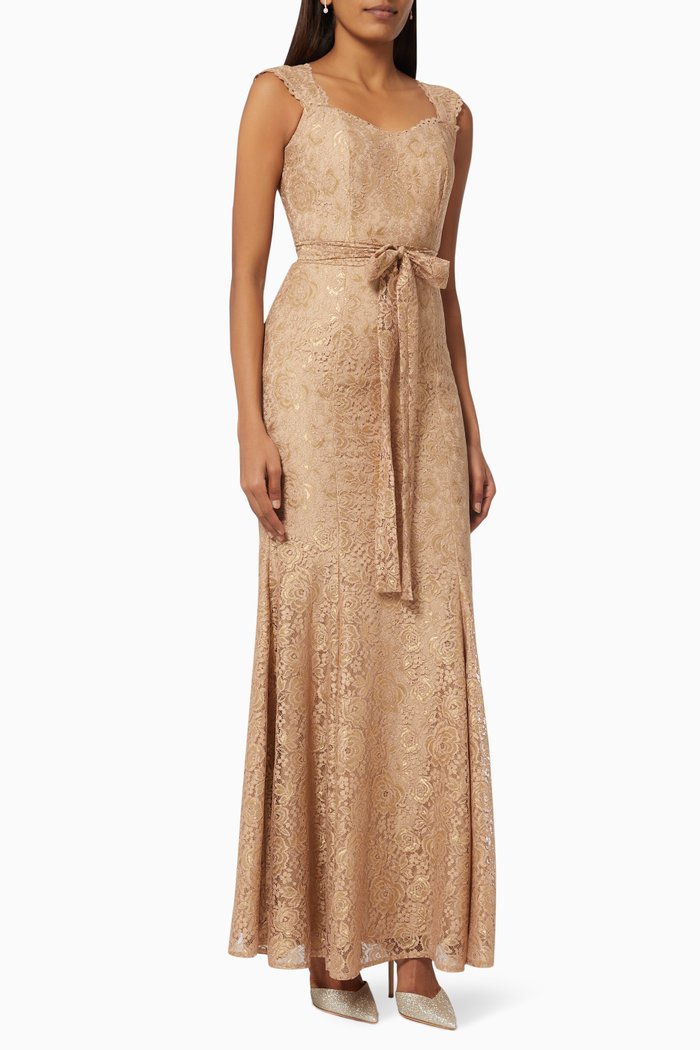 

Shimmery Lace Dress, Gold