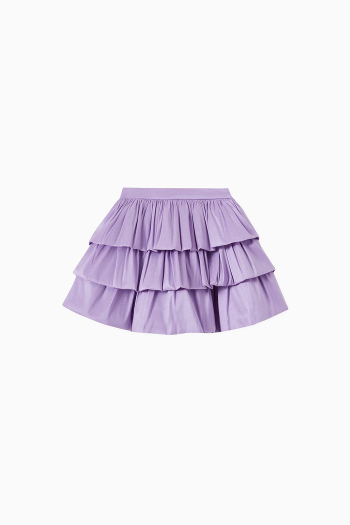 

Tiered Skirt in Tafta, Purple