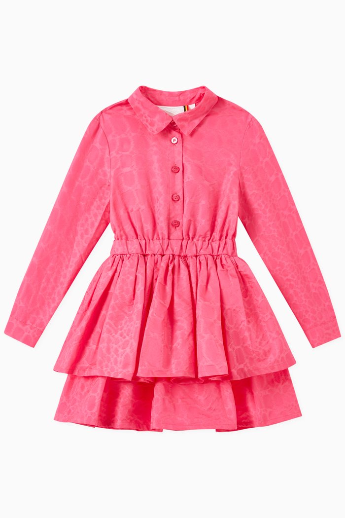 

Shirt Dress in Leo Jacquard, Pink